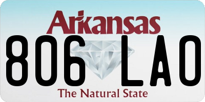 AR license plate 806LAO