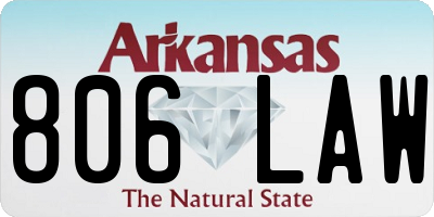 AR license plate 806LAW