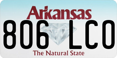 AR license plate 806LCO