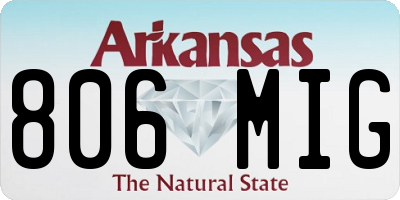 AR license plate 806MIG