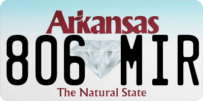 AR license plate 806MIR