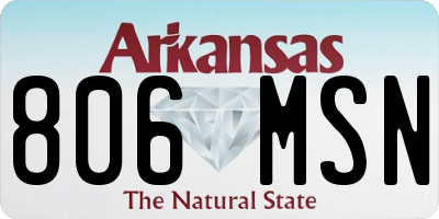 AR license plate 806MSN