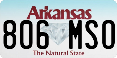 AR license plate 806MSO