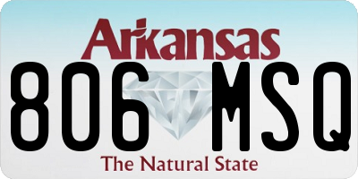 AR license plate 806MSQ