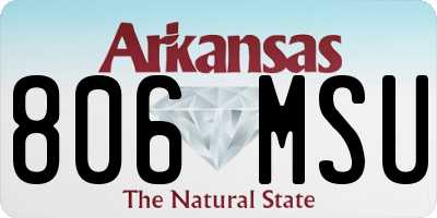 AR license plate 806MSU