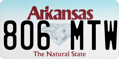 AR license plate 806MTW