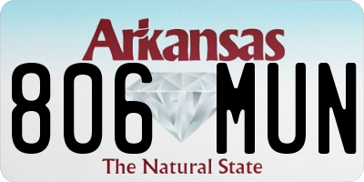 AR license plate 806MUN