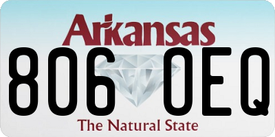 AR license plate 806OEQ