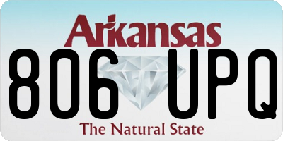 AR license plate 806UPQ