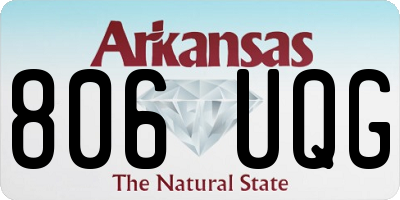 AR license plate 806UQG