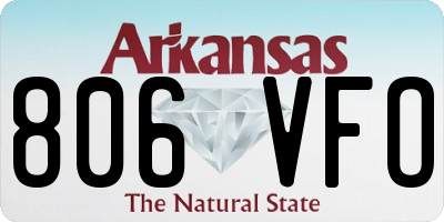 AR license plate 806VFO