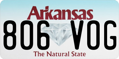 AR license plate 806VOG