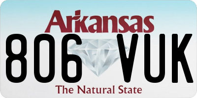 AR license plate 806VUK