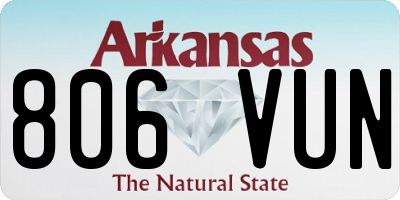 AR license plate 806VUN