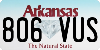 AR license plate 806VUS