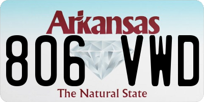 AR license plate 806VWD