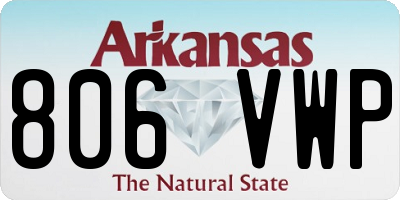 AR license plate 806VWP