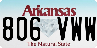 AR license plate 806VWW