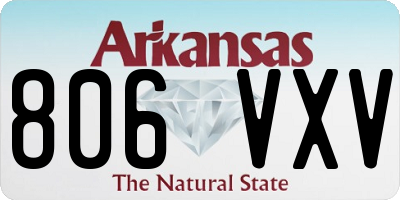 AR license plate 806VXV