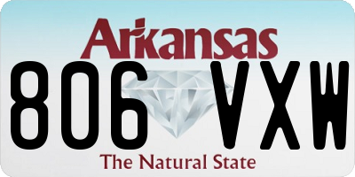 AR license plate 806VXW