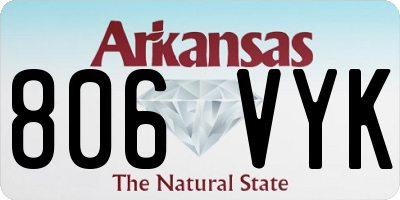 AR license plate 806VYK