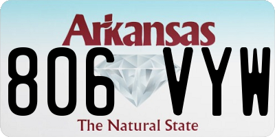 AR license plate 806VYW