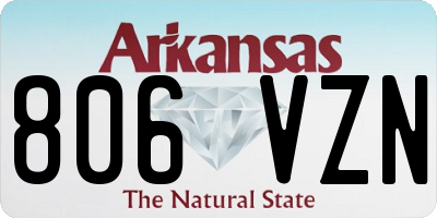 AR license plate 806VZN