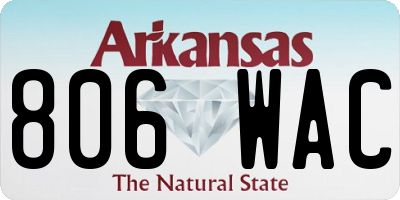 AR license plate 806WAC