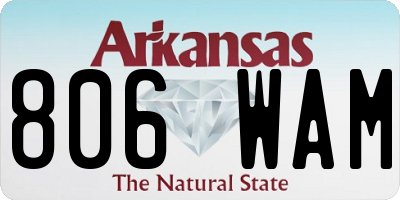 AR license plate 806WAM