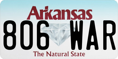 AR license plate 806WAR