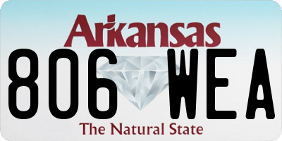 AR license plate 806WEA