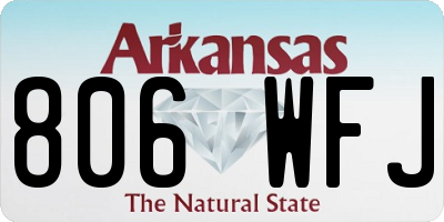AR license plate 806WFJ