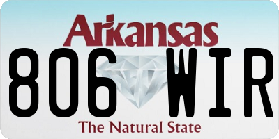 AR license plate 806WIR