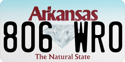 AR license plate 806WRO