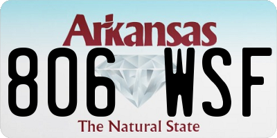 AR license plate 806WSF