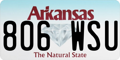 AR license plate 806WSU