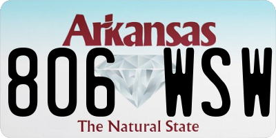 AR license plate 806WSW