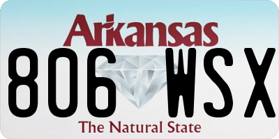 AR license plate 806WSX