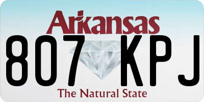 AR license plate 807KPJ