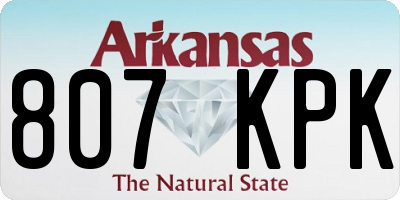 AR license plate 807KPK