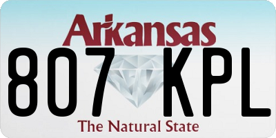 AR license plate 807KPL