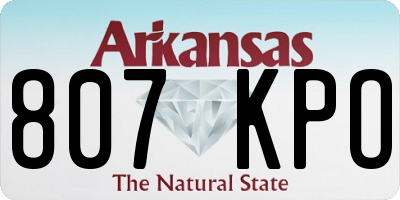 AR license plate 807KPO