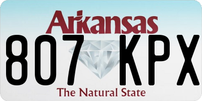 AR license plate 807KPX