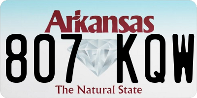AR license plate 807KQW