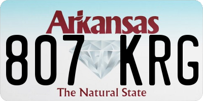 AR license plate 807KRG