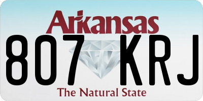 AR license plate 807KRJ