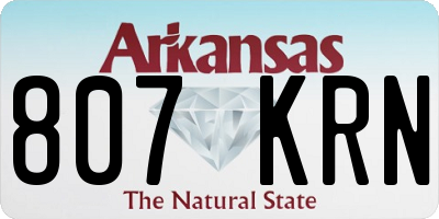 AR license plate 807KRN