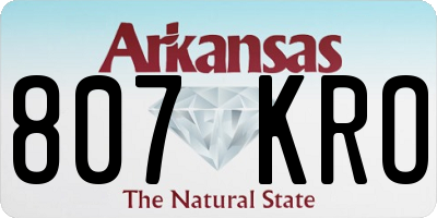 AR license plate 807KRO