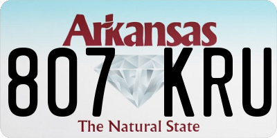 AR license plate 807KRU