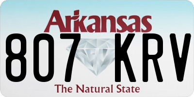 AR license plate 807KRV